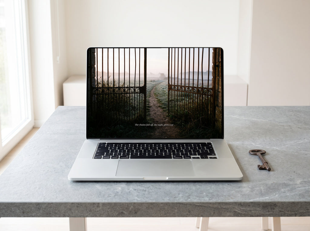 Walked Out Free desktop wallpaper on a laptop
