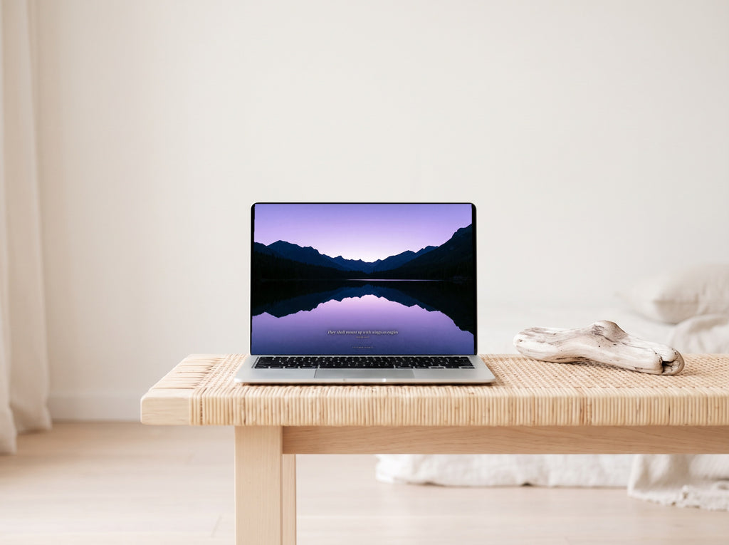 Renewed desktop wallpaper on a laptop